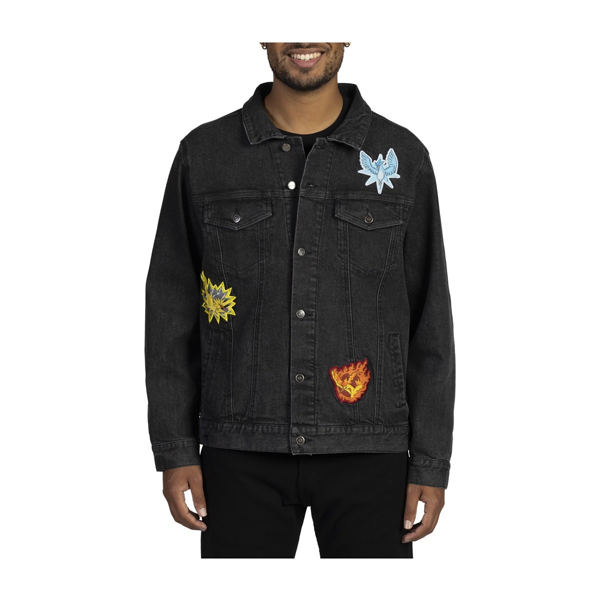 Articuno, Zapdos & Moltres Black Denim Jacket - Adult | Pokémon
