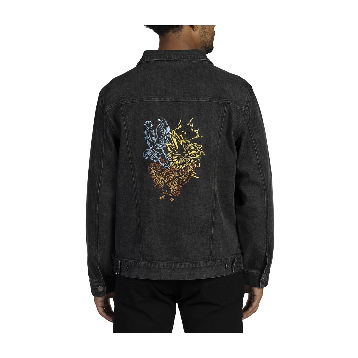 Articuno, Zapdos & Moltres Black Denim Jacket - Adult | Pokémon