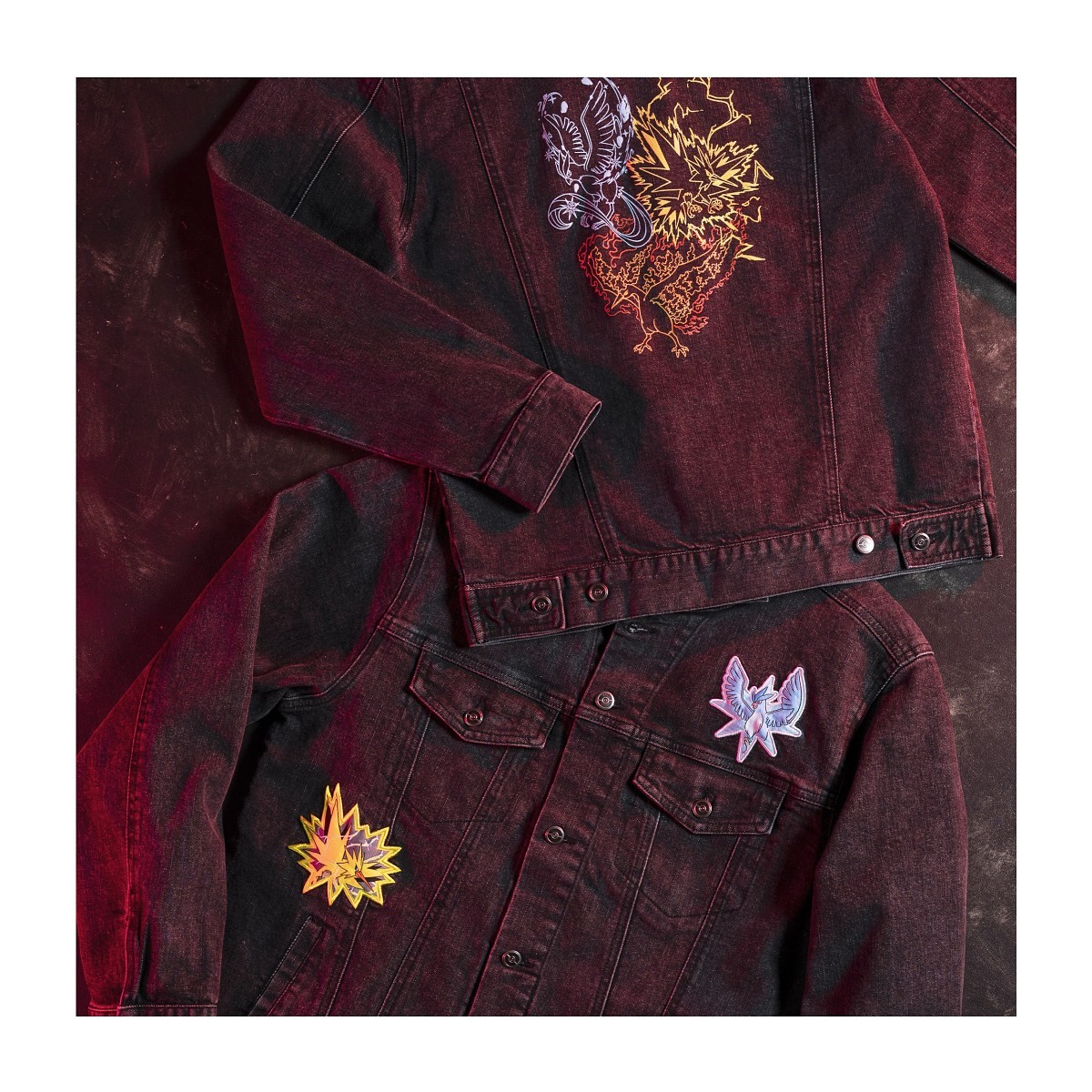 Articuno, Zapdos & Moltres Black Denim Jacket - Adult | Pokémon