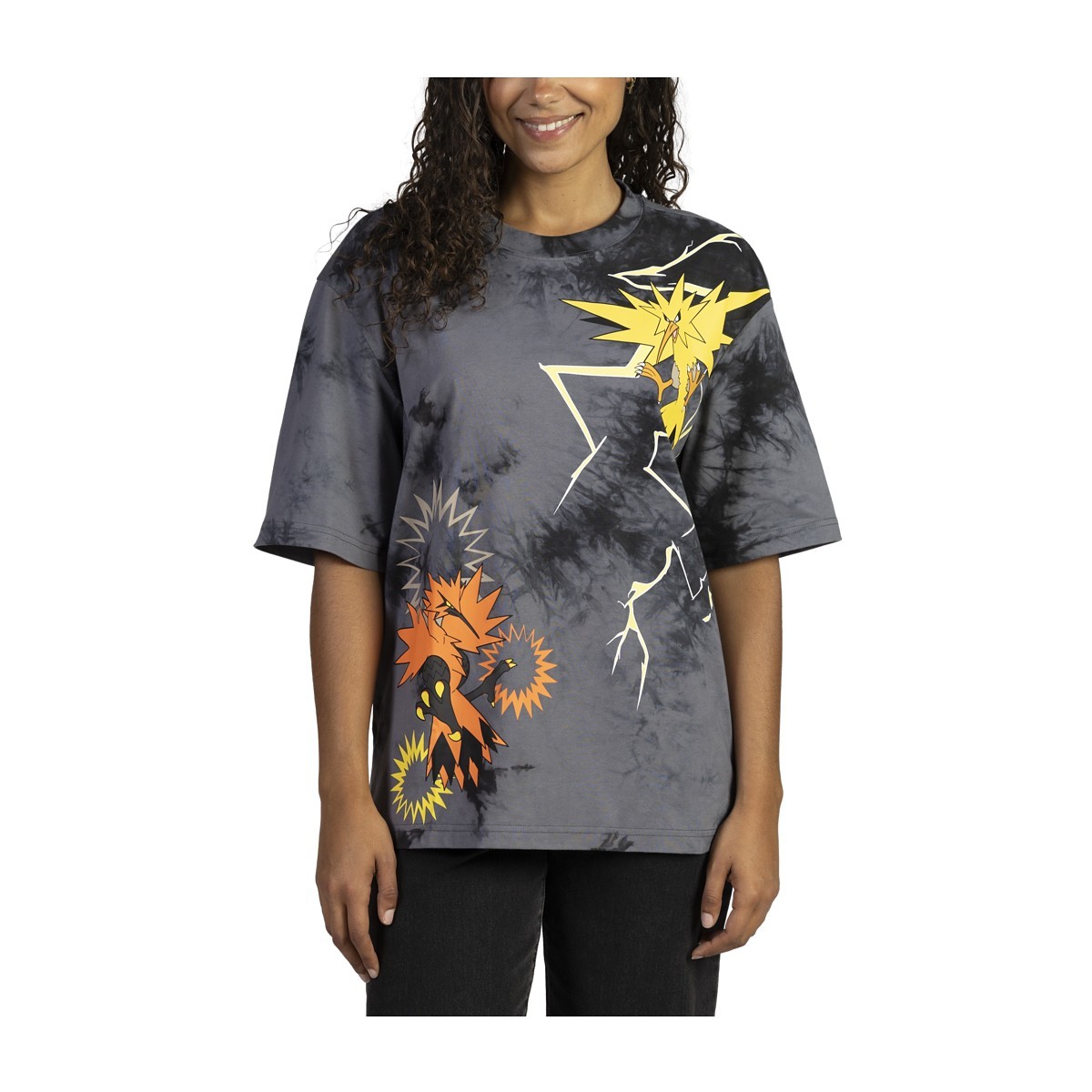 Zapdos & Galarian Zapdos Black Oversize T-Shirt - Adult | Pokémon