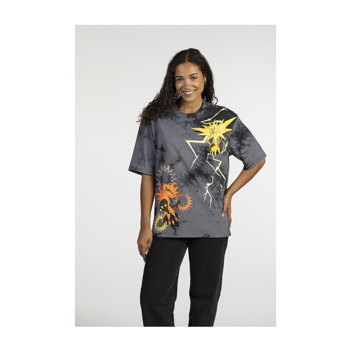 Zapdos & Galarian Zapdos Black Oversize T-Shirt - Adult | Pokémon