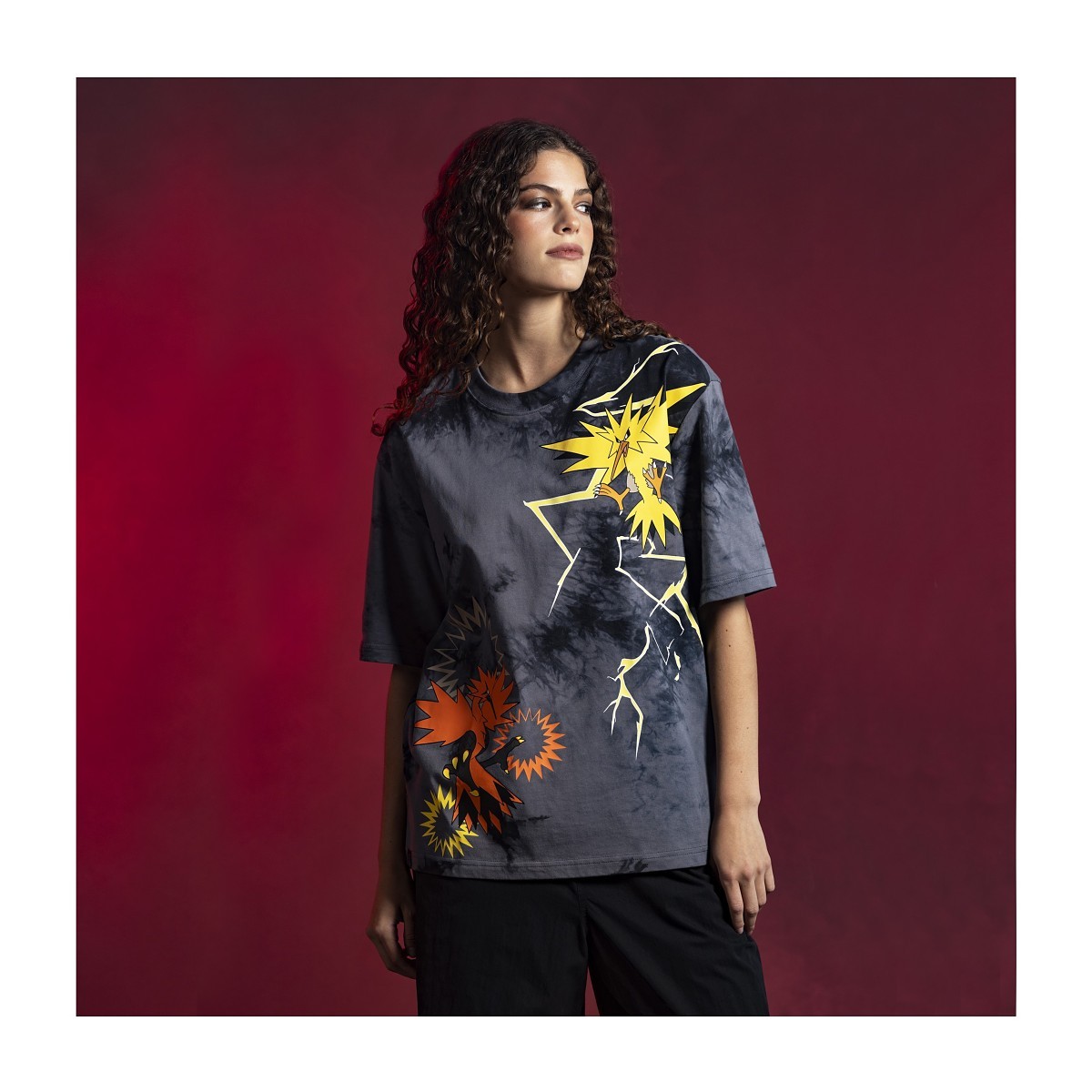 Zapdos & Galarian Zapdos Black Oversize T-Shirt - Adult | Pokémon