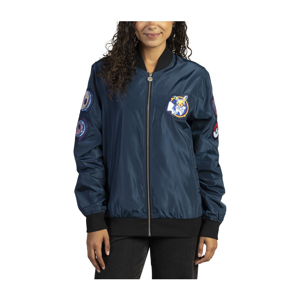 BOMBER JACKET LIGHT BLUE コスモッグジャケットポケモン Pokémon × ESA: Dark Blue Bomber Jacket - Adult | Pokémon Center