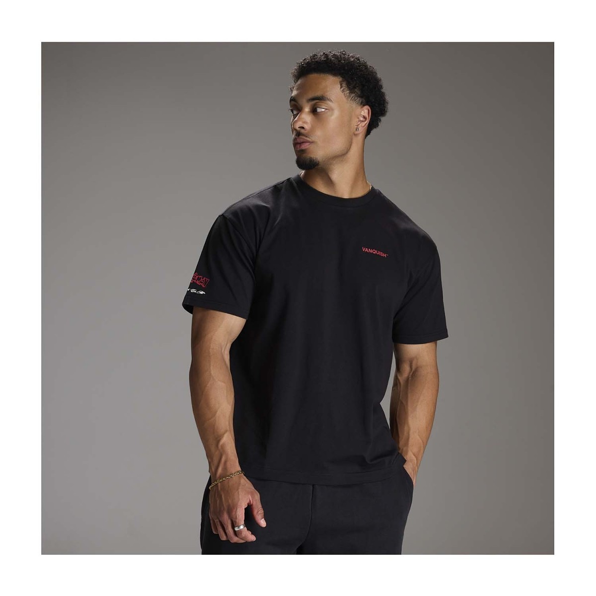 Pokémon × Vanquish: Hitmonchan Black Oversize T-Shirt - Adult