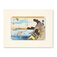 Port of Vermilion City Traditional Ukiyo-e Woodblock Print
