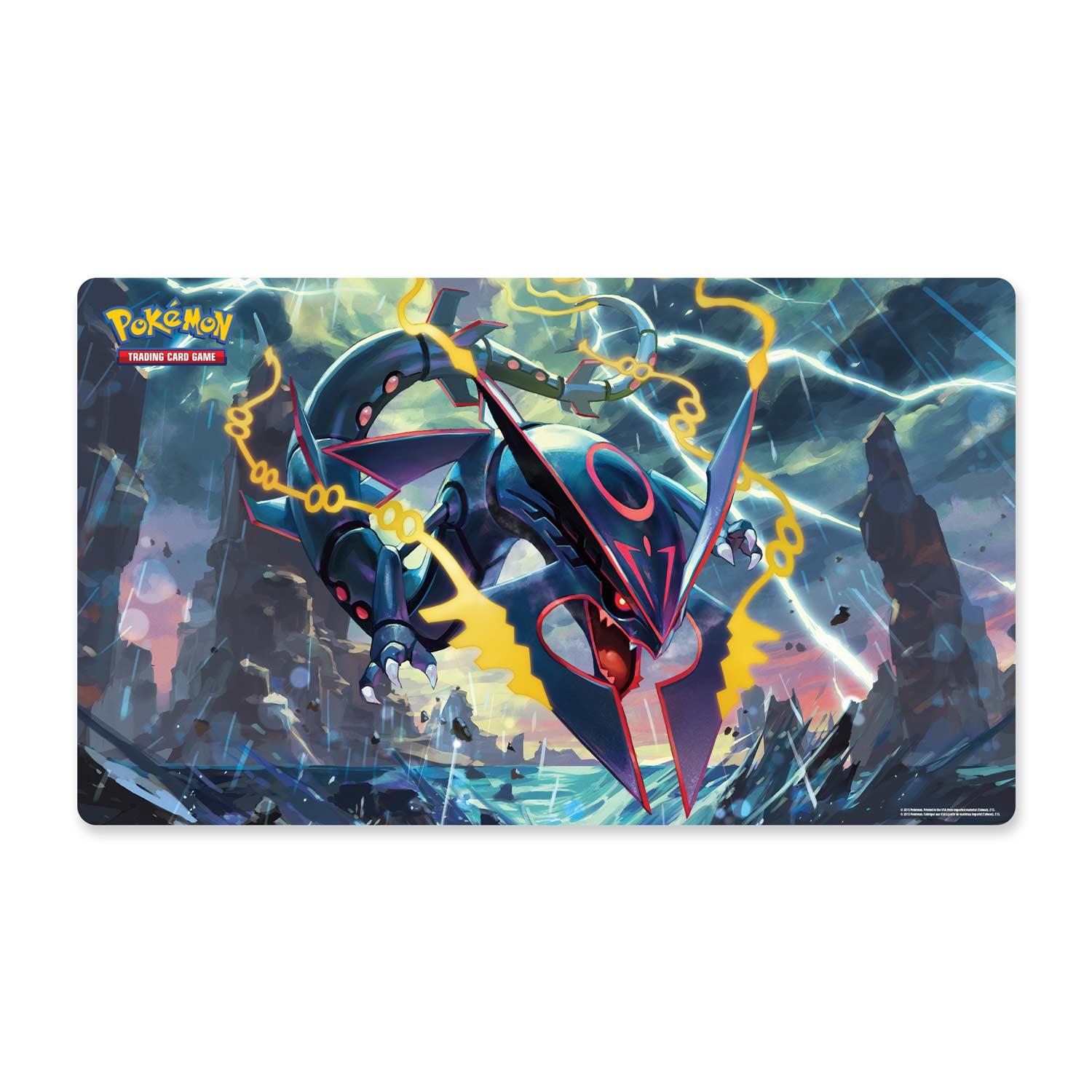 Official Shiny Mega Rayquaza Playmat for the Pokémon Trading Card Game. 