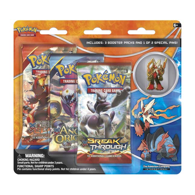 Pokemon Tcg 3 Booster Packs With Mega Blaziken Collector S Pin Pokemon Center Official Site