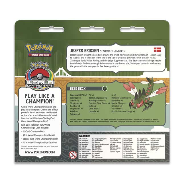 Pokemon Tcg 16 World Championships Deck Jesper Eriksen Bebe Pokemon Center Canada Official Site