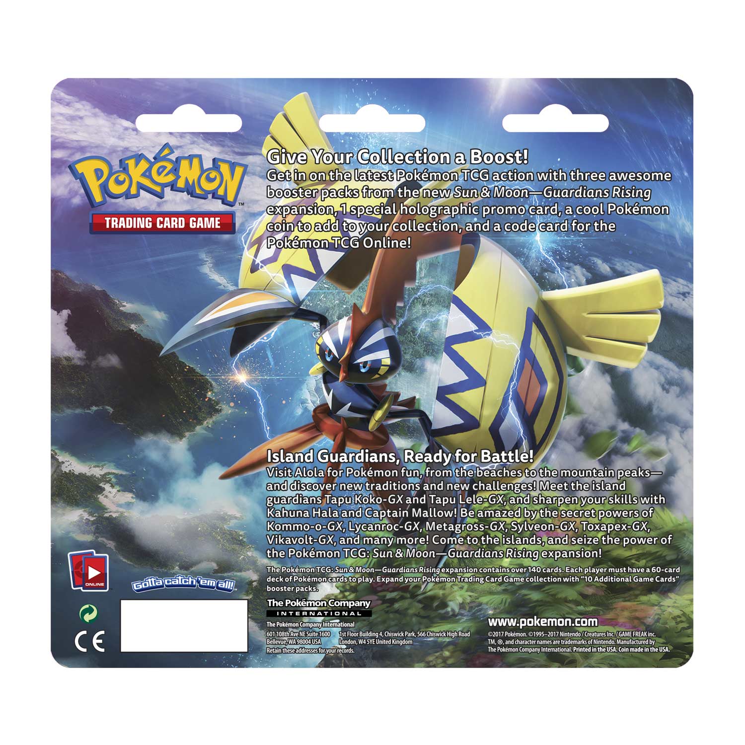 email delivery Pokémon Trading Card Game Online *Guardians Rising* Pack Code 