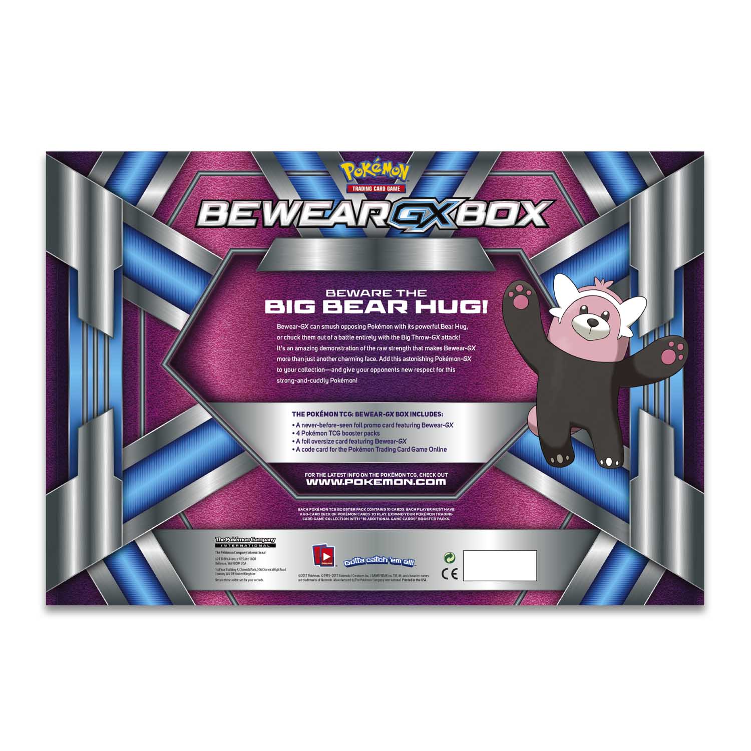 Pokemon TCG Bewear-GX Box  Includes Foil Promo Card "NEW" 