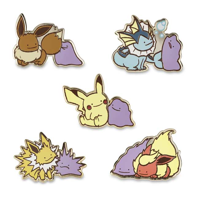 Details about  / Pokemon Center Ditto double-sided 3 Charm Keychain Vaporeon Jolteon Flareon