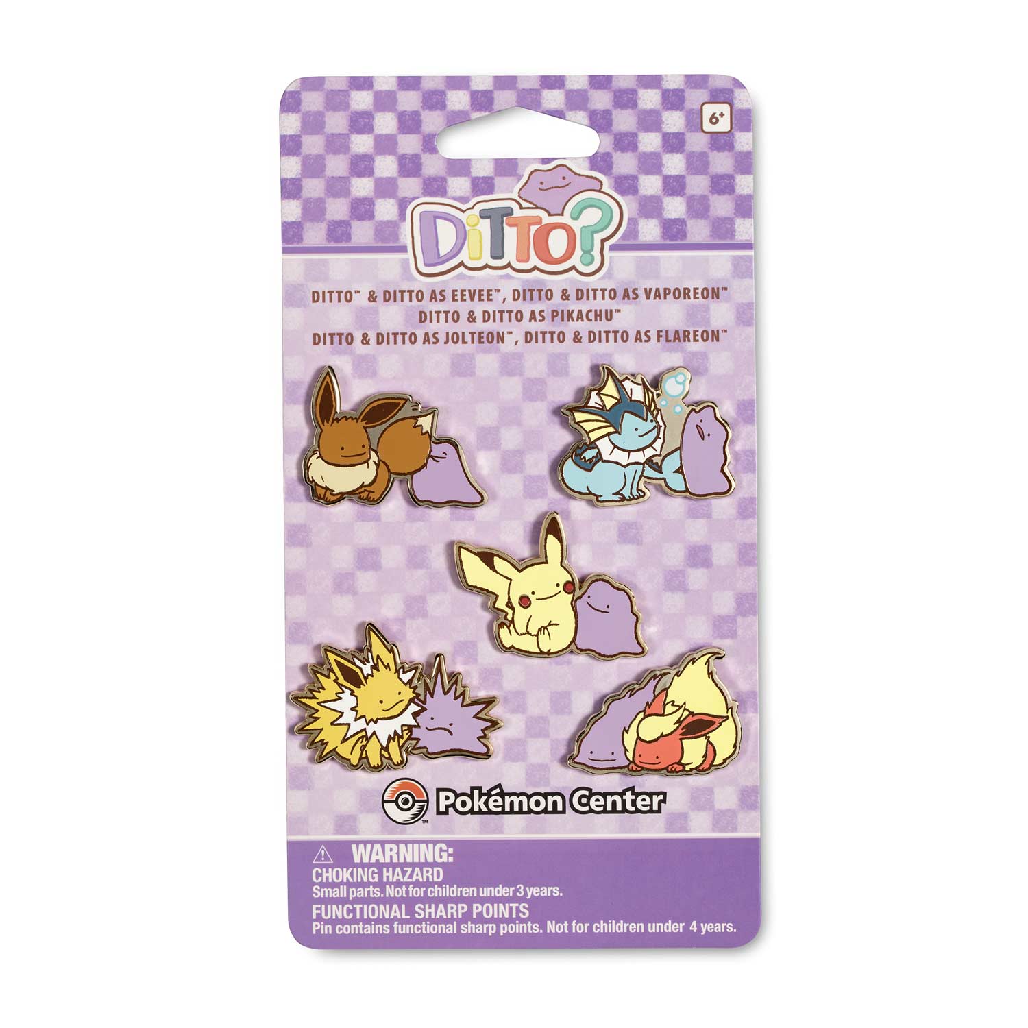 Details about  / Pokemon Center Ditto double-sided 3 Charm Keychain Vaporeon Jolteon Flareon