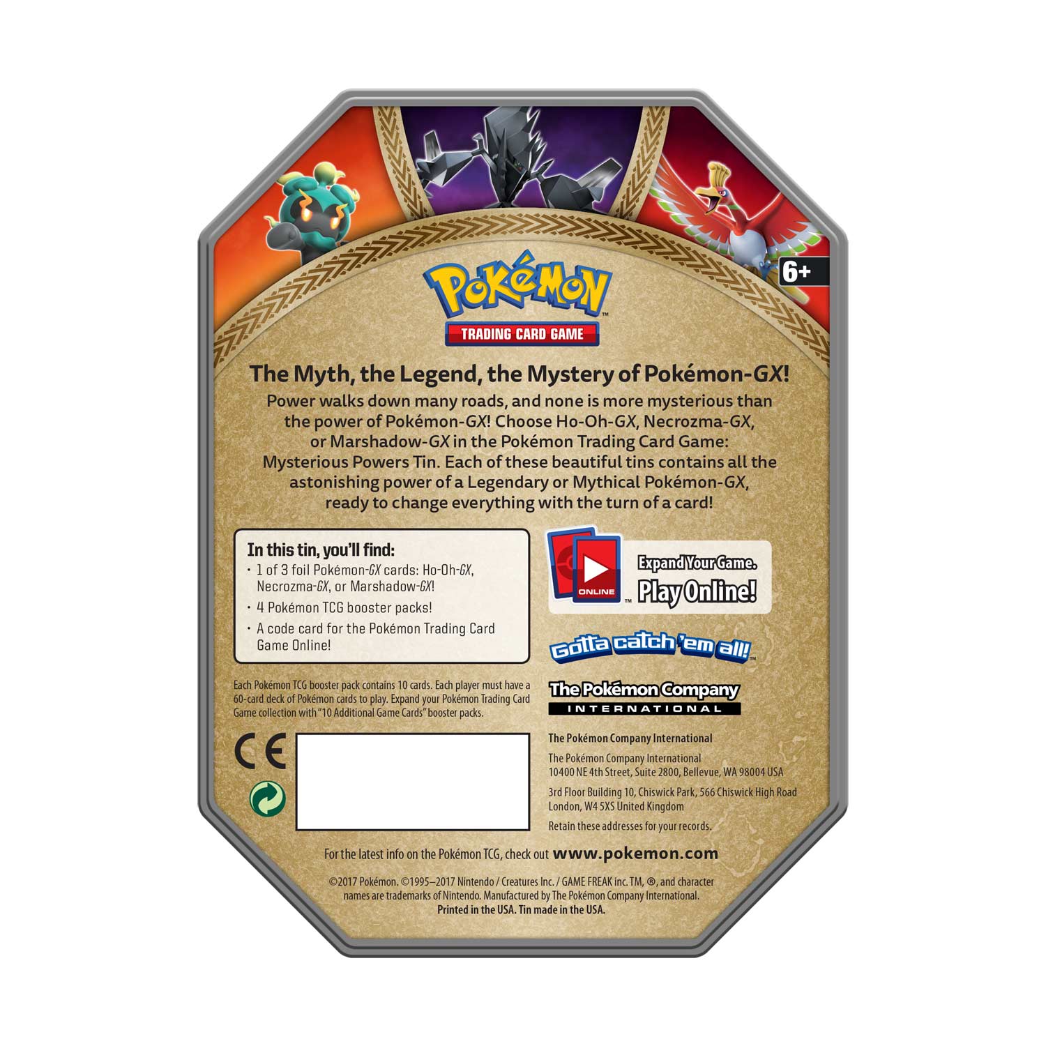 Pokemon Tcg Mysterious Powers Tin Marshadow Gx Pokemon Center Official Site