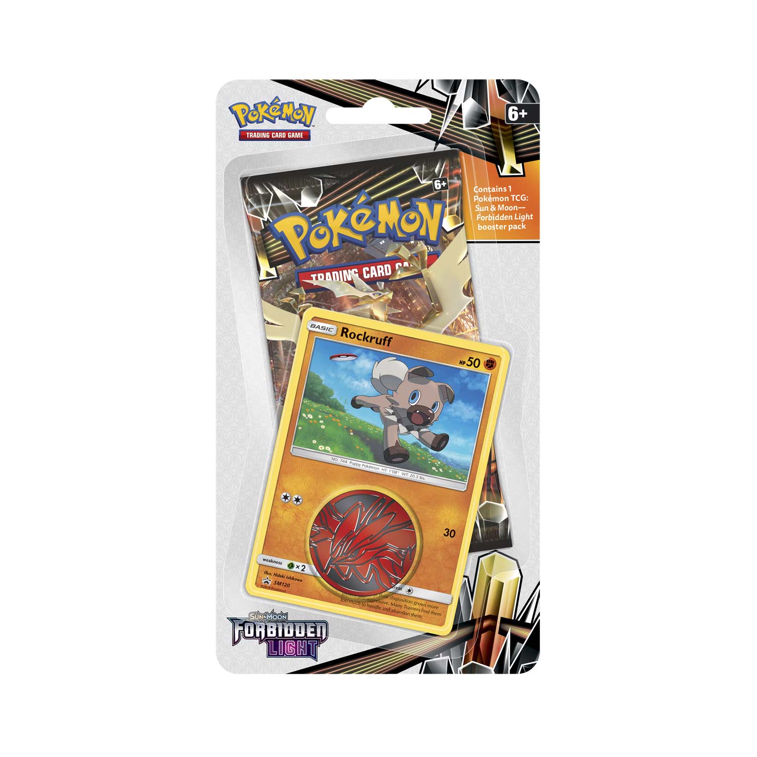 Lot of 2 Pokemon Sun&Moon Blister Pack Booster Promo Coin Card Pikipek Rockruff 