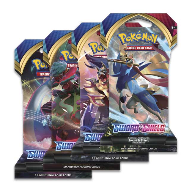 4x Pokemon SWORD AND SHIELD Base Set Booster Packs New Sealed Booster Cards TCG 