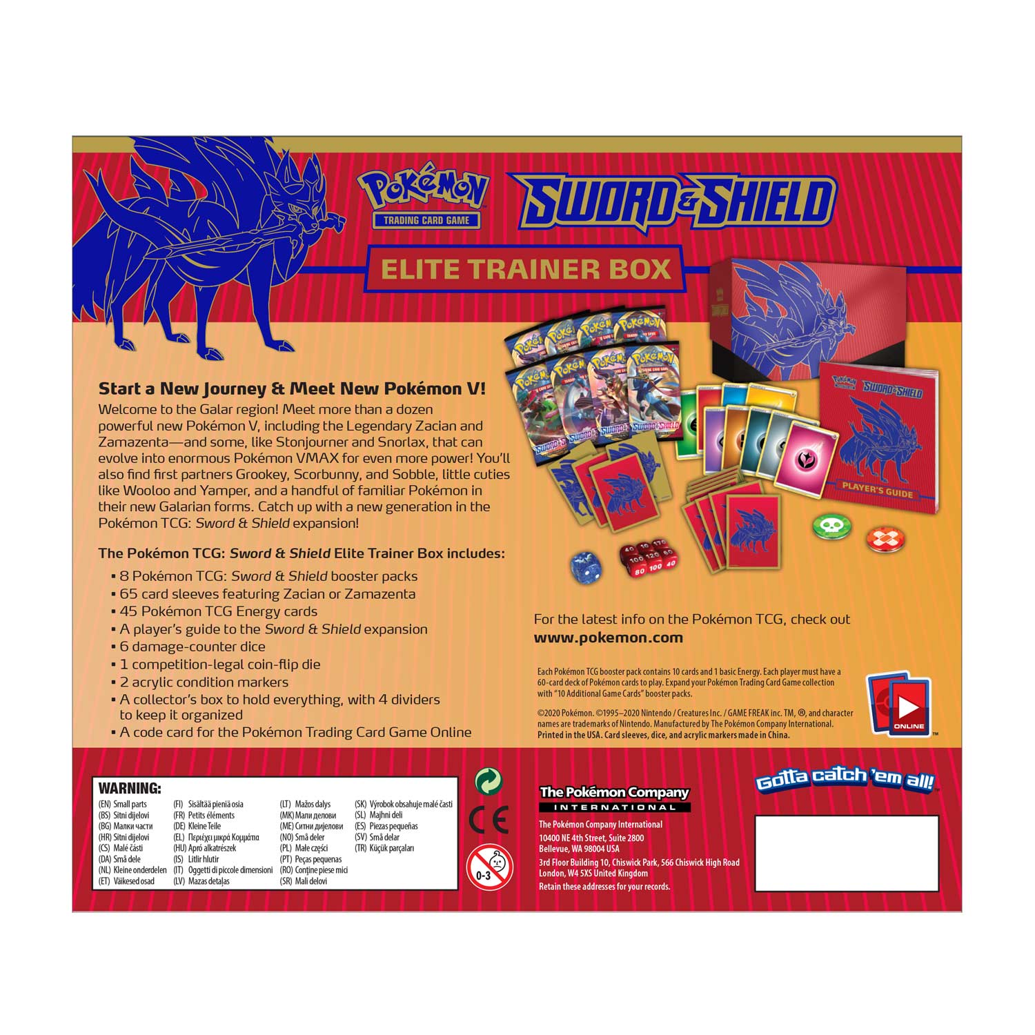 Pokemon Tcg Sword Shield Elite Trainer Box Zacian Pokemon Center Official Site