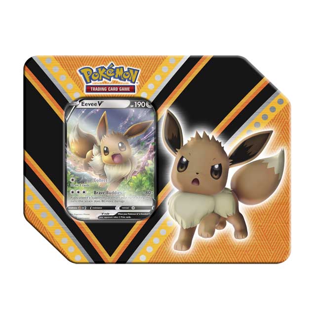 Pokemon Trading Card Game SEALED Powers Tin Featuring Evee V 