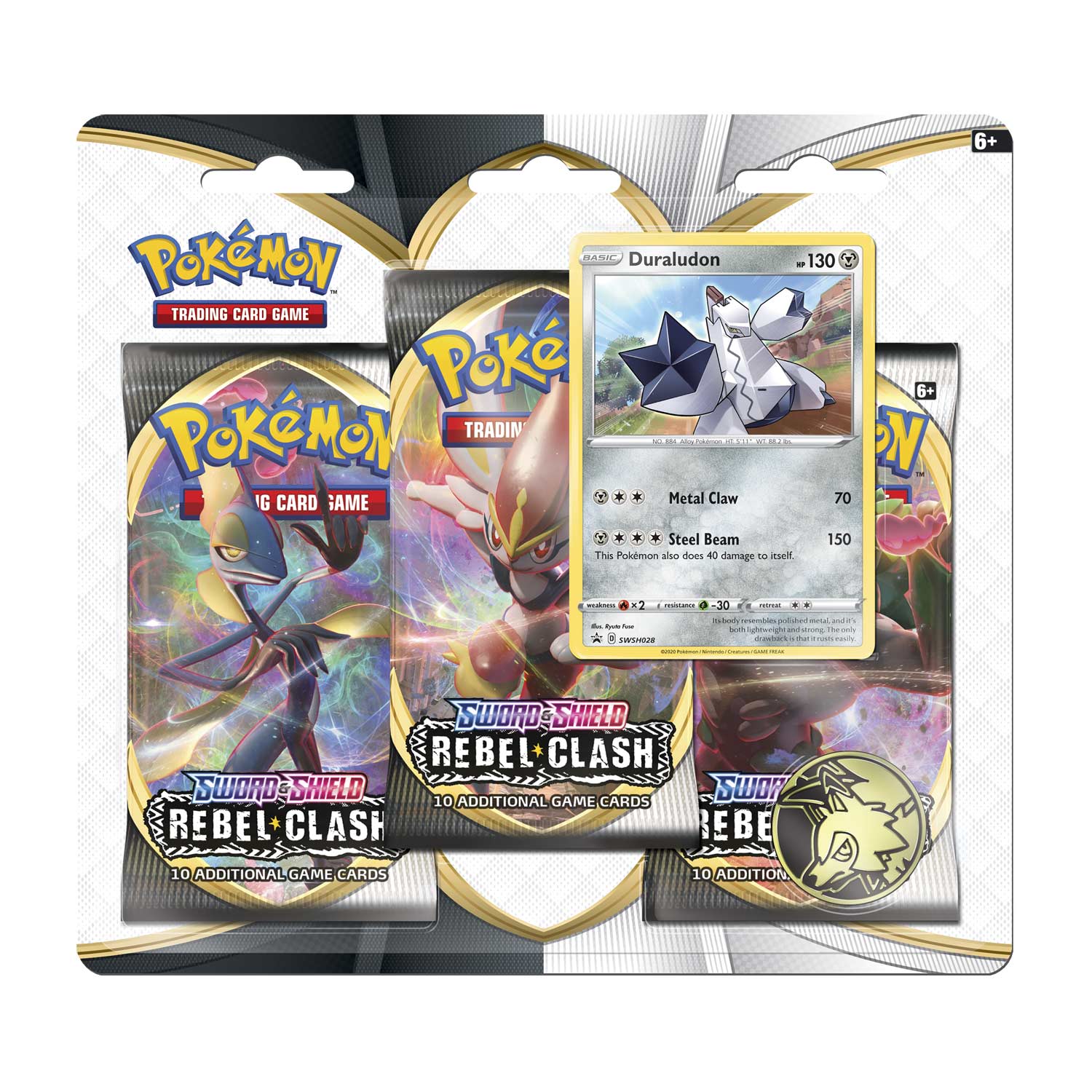 Sword And Shield Rebel Clash 3 Card Booster Pack 