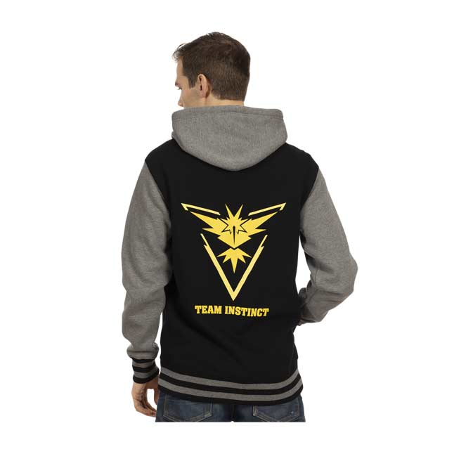 Pokemon Go Team Instinct Fleece Varsity Hoodie Adult Pokemon Center Official Site