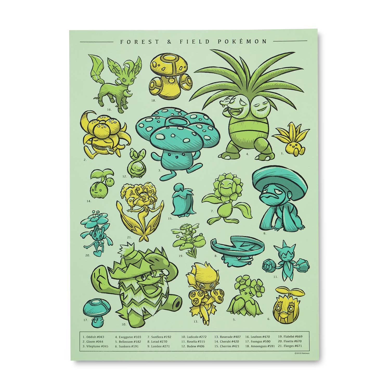Pokemon Of The Forests Fields Art Print Pokemon Center Official Site