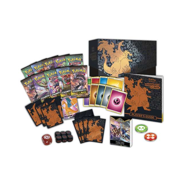 Pokemon Champion's Path ELITE TRAINER Only Box Dice & Condition Coins Sleeves 