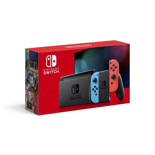 nintendo switch with neon blue neon red joy con pikachu light up switch dock