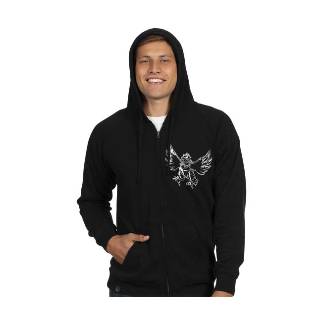 black fitted hoodie