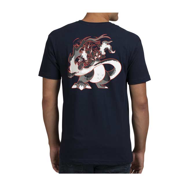 Download Gigantamax Charizard Navy Relaxed Fit Crew Neck T-Shirt ...