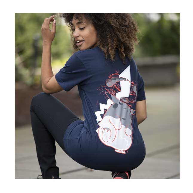Download Gigantamax Pikachu Navy Relaxed Fit Crew Neck T-Shirt ...
