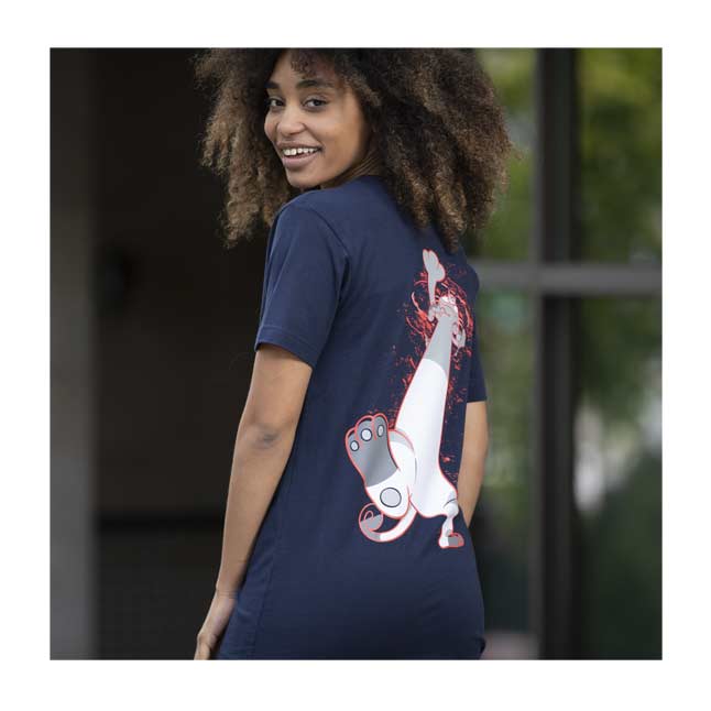 Download Gigantamax Meowth Navy Relaxed Fit Crew Neck T-Shirt ...