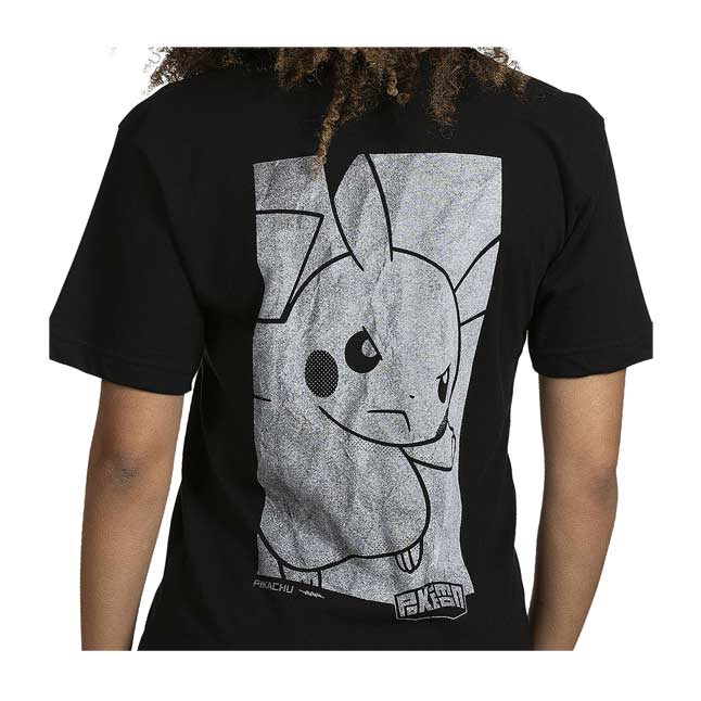 Download Pikachu Black & White Relaxed Fit Crew Neck T-Shirt ...