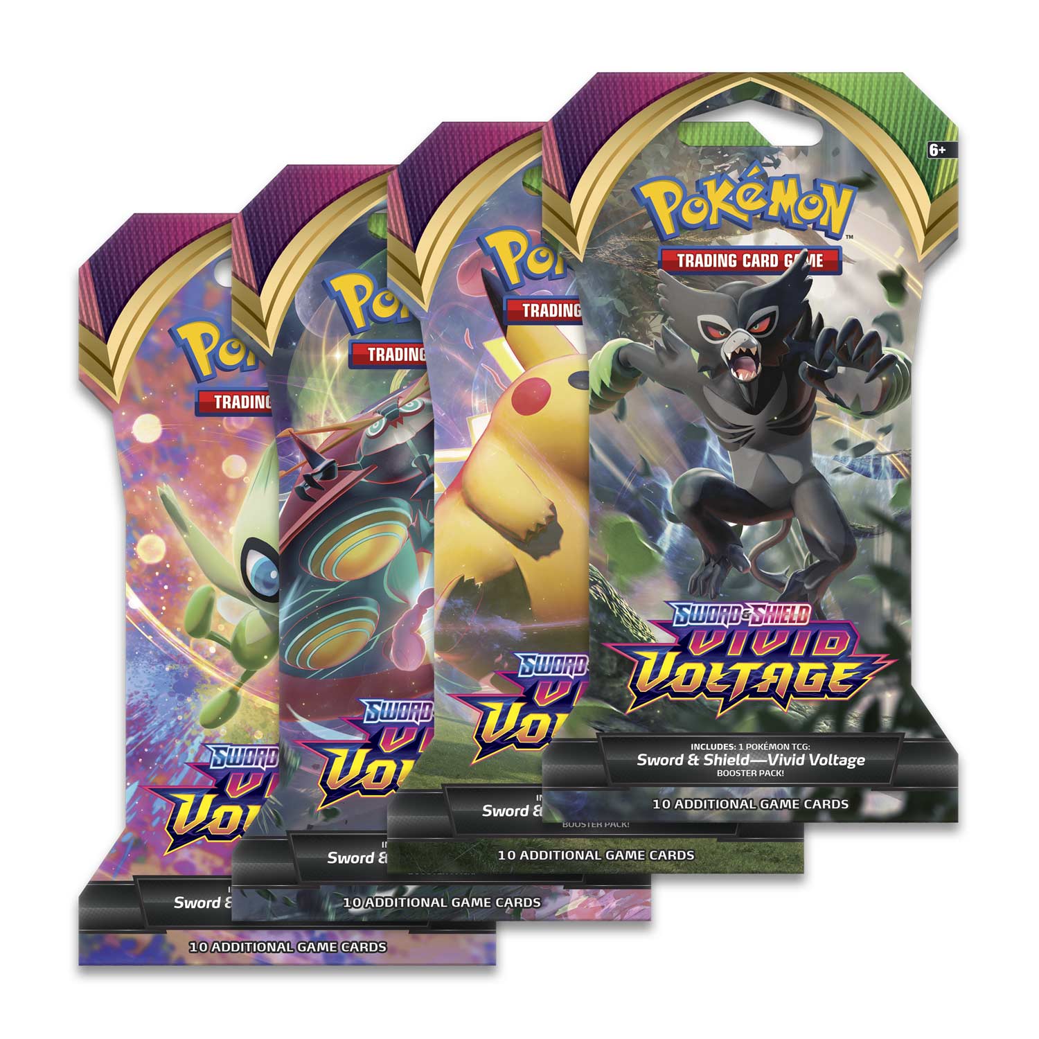 1 One Pokemon TCG Vivid Voltage Sleeved Booster Pack 