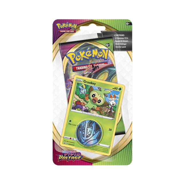 1x Pokemon TCG Vivid Voltage Holo Promo Blister Booster Pack With Coin 