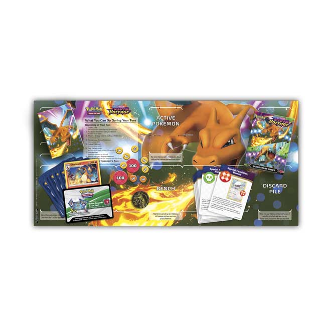 Pokemon TCG Vivid Voltage Charizard Double Sided Paper Playmat Poster 20x9 in 