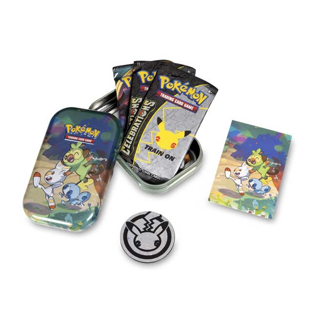 *EMPTY* 5 Pokemon Galar Mini Tins coin and collectible card Set Sobble Scorbunny 
