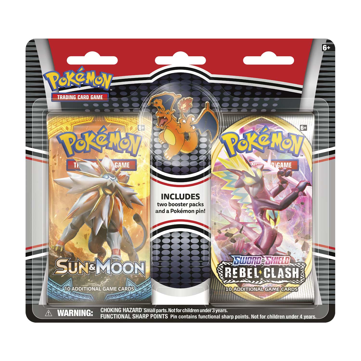 Pokémon TCG Sword & Shield Series and Sun & Moon Booster Packs with Charizard Collector's Pin for sale online 