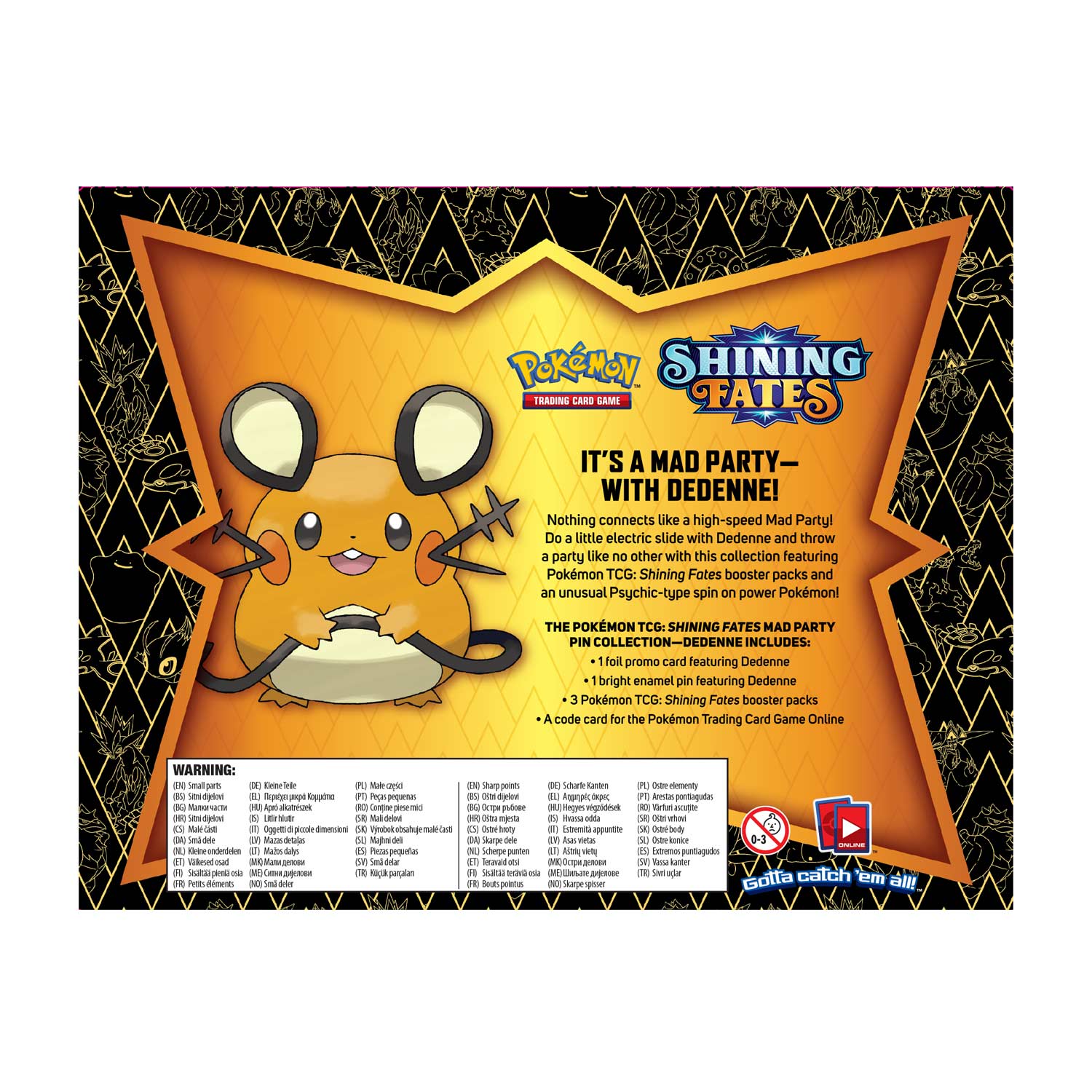 24 Packs Details about   Mad Party Shining Fates Pin Collection Sealed Display Factory Sealed 