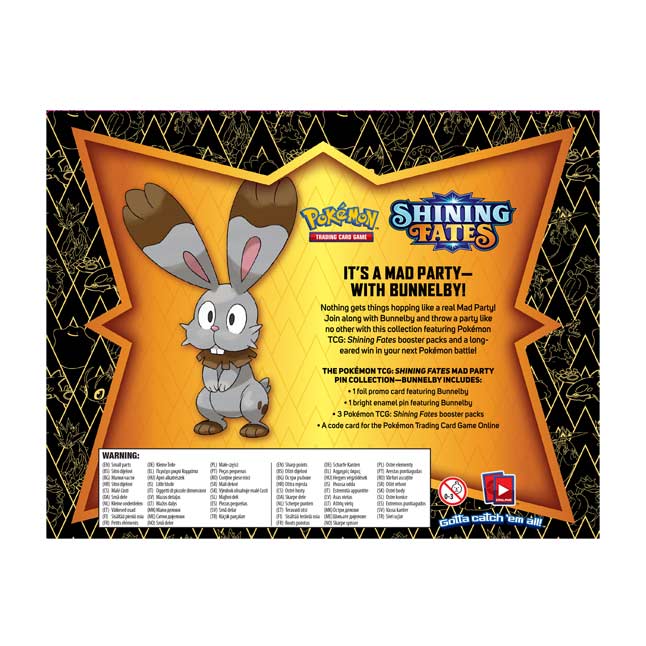 BUNNELBY SEALED Shining Fates Mad Party Pin Collection NEW Pokémon TCG 