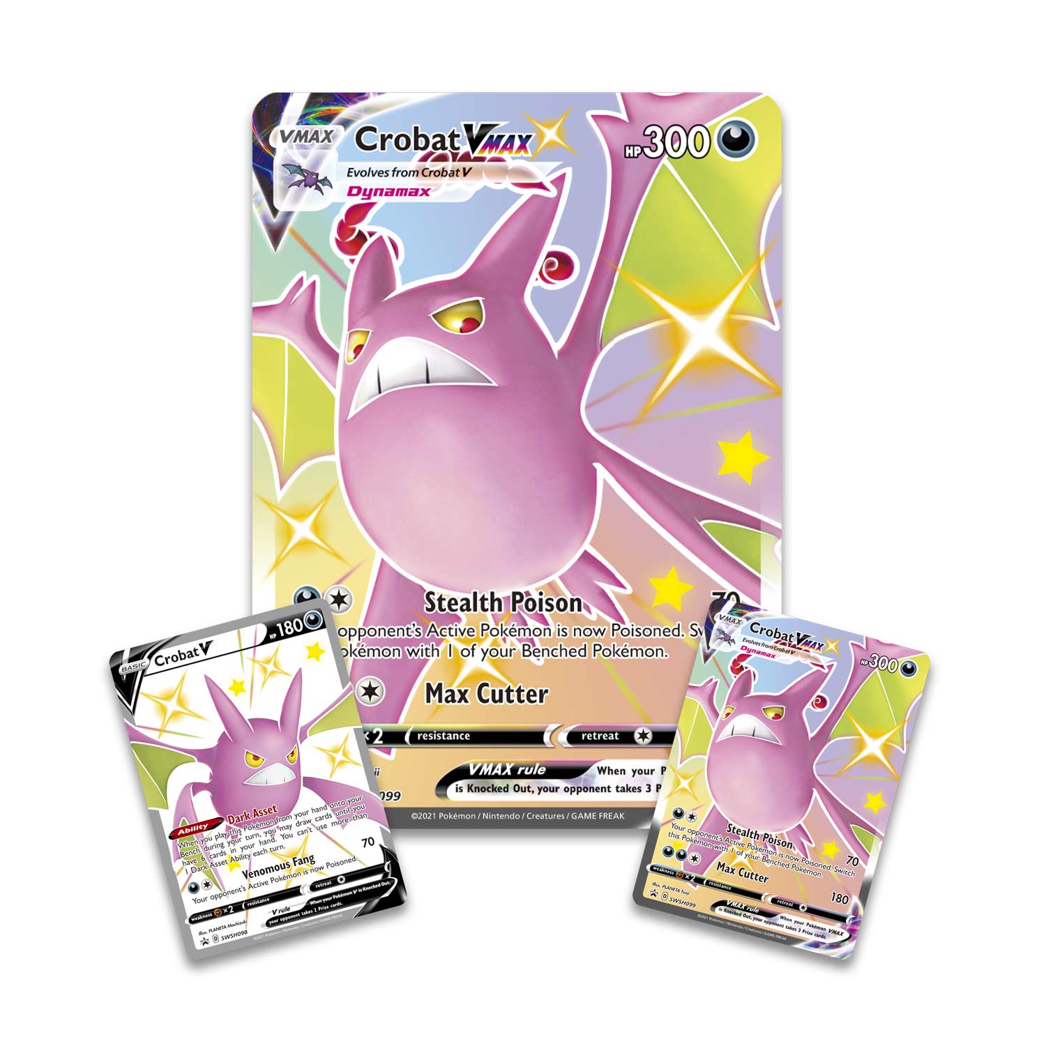 Pokemon TCG Shining Fates Crobat VMAX 045 Shiny Full Art Card Pack Fresh New 