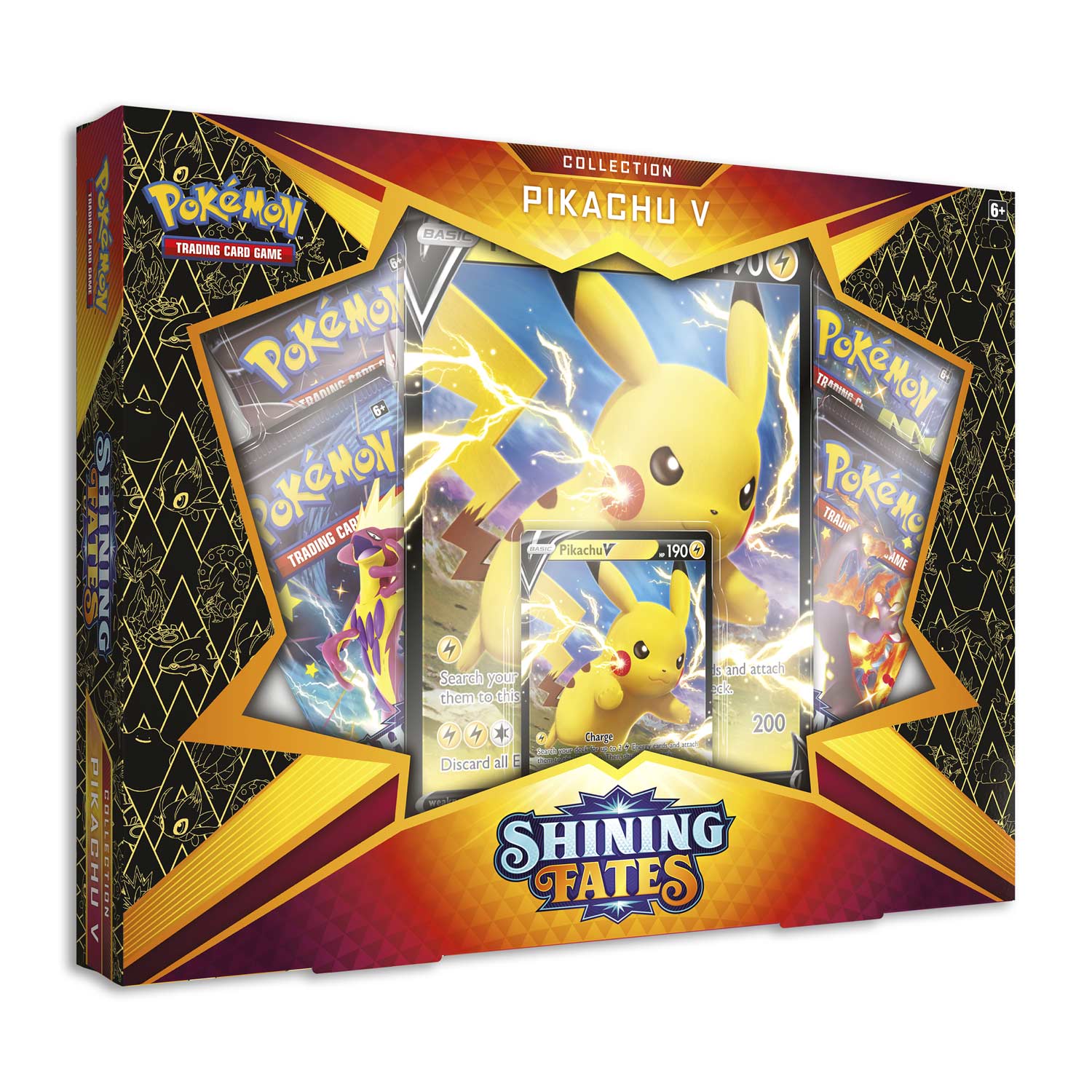 Pokemon TCG Shining Fates Pikachu V Box CollectionNEW4 booster packs 