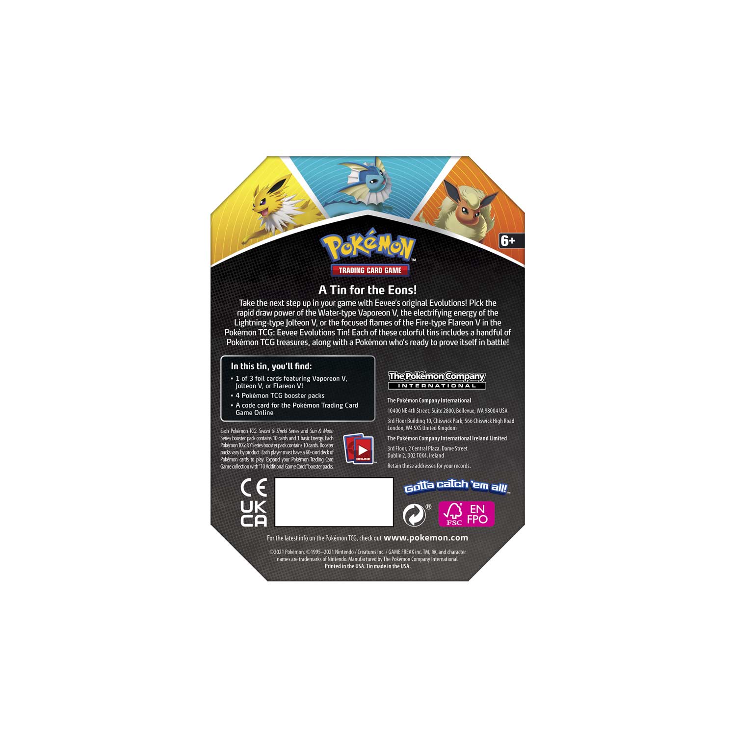 Pokémon TCG: Eevee Evolutions Tin (Flareon V) | Pokémon Center Official Site