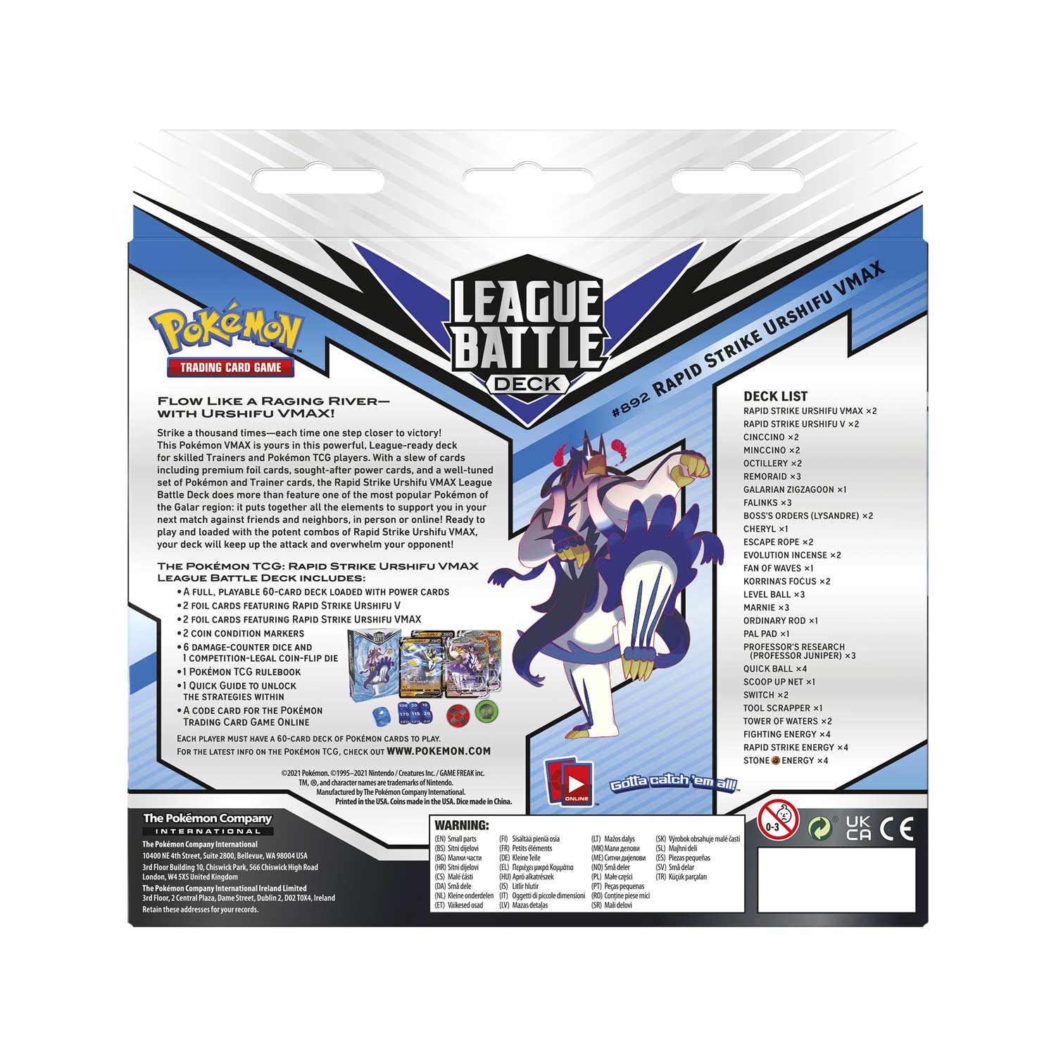 Pokemon Tcg Rapid Strike Urshifu Vmax League Battle Deck Pokemon Center Official Site