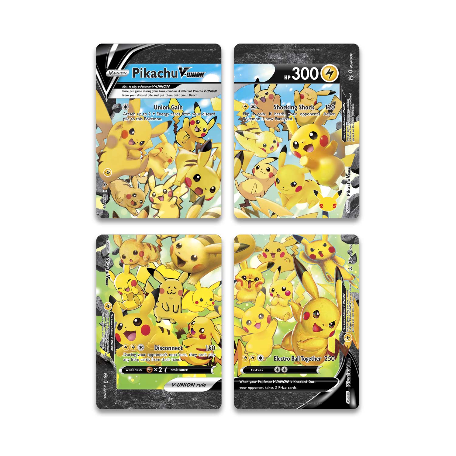 Pikachu V-Union SWSH JUMBO CARD Pokemon Celebrations 25th Anniversary