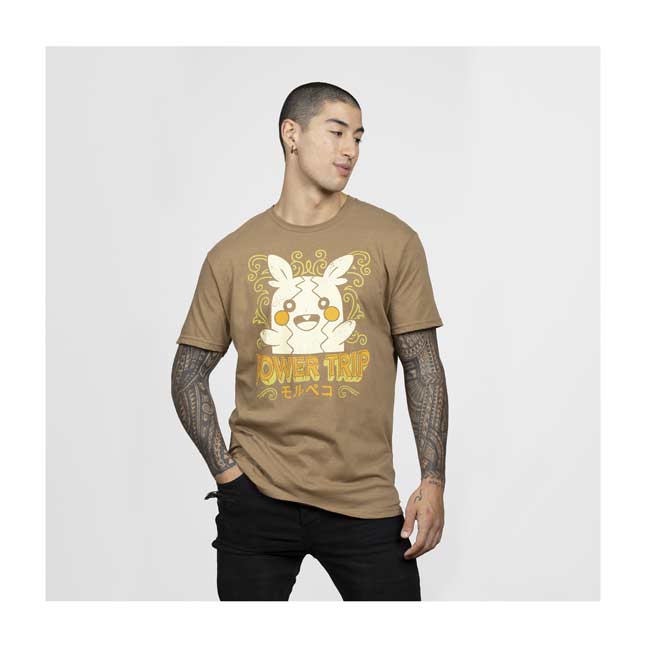 Morpeko Pokémon Greatest Hits Brown Relaxed Fit Crew Neck T-Shirt 