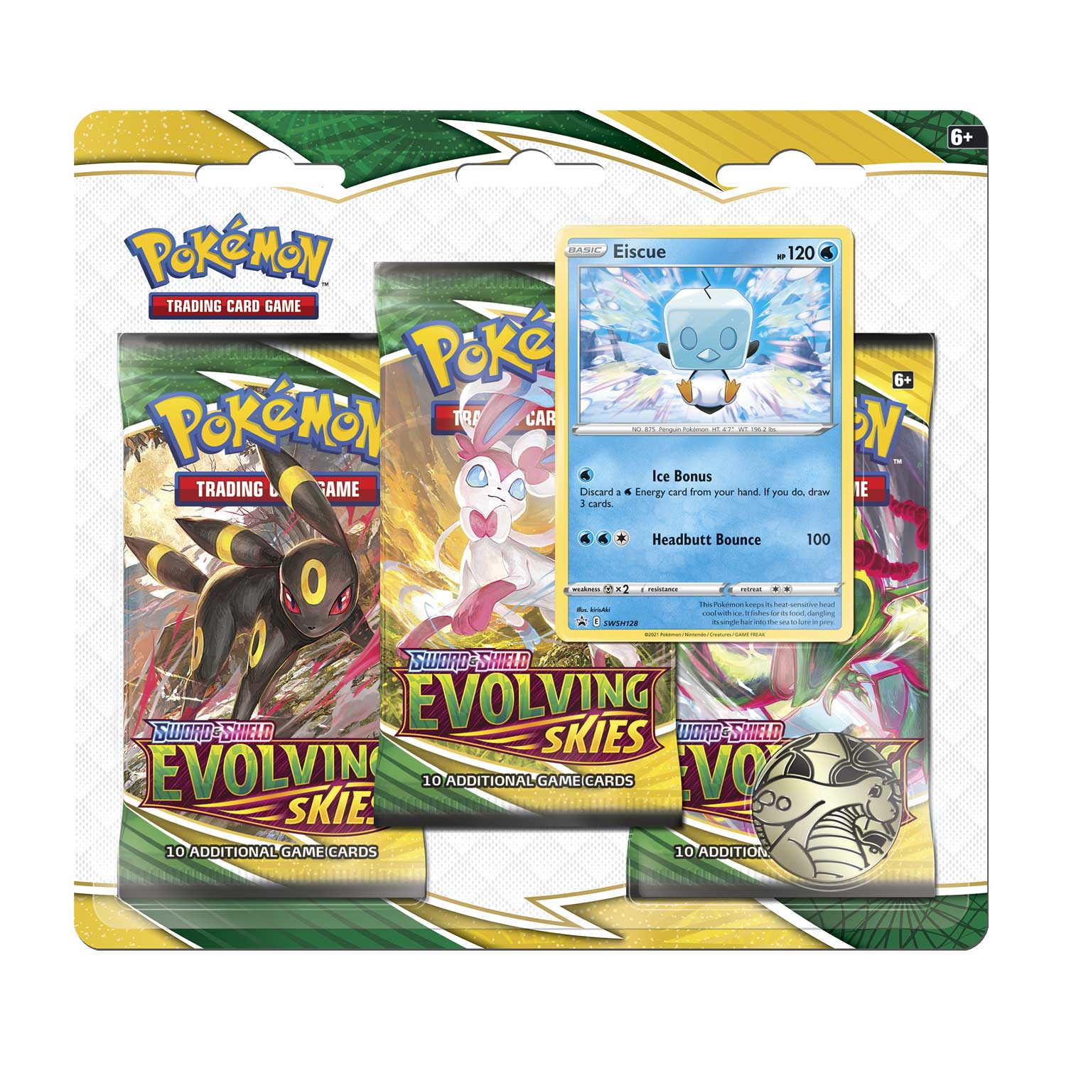 Pokemon Trading Card Game Sword and Shield Evolving Skies Three Booster Packs 