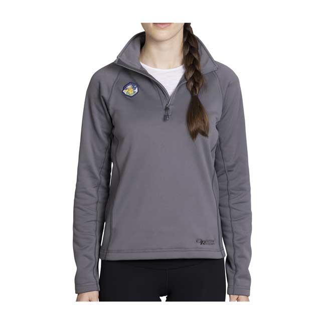 women's gray half zip pullover