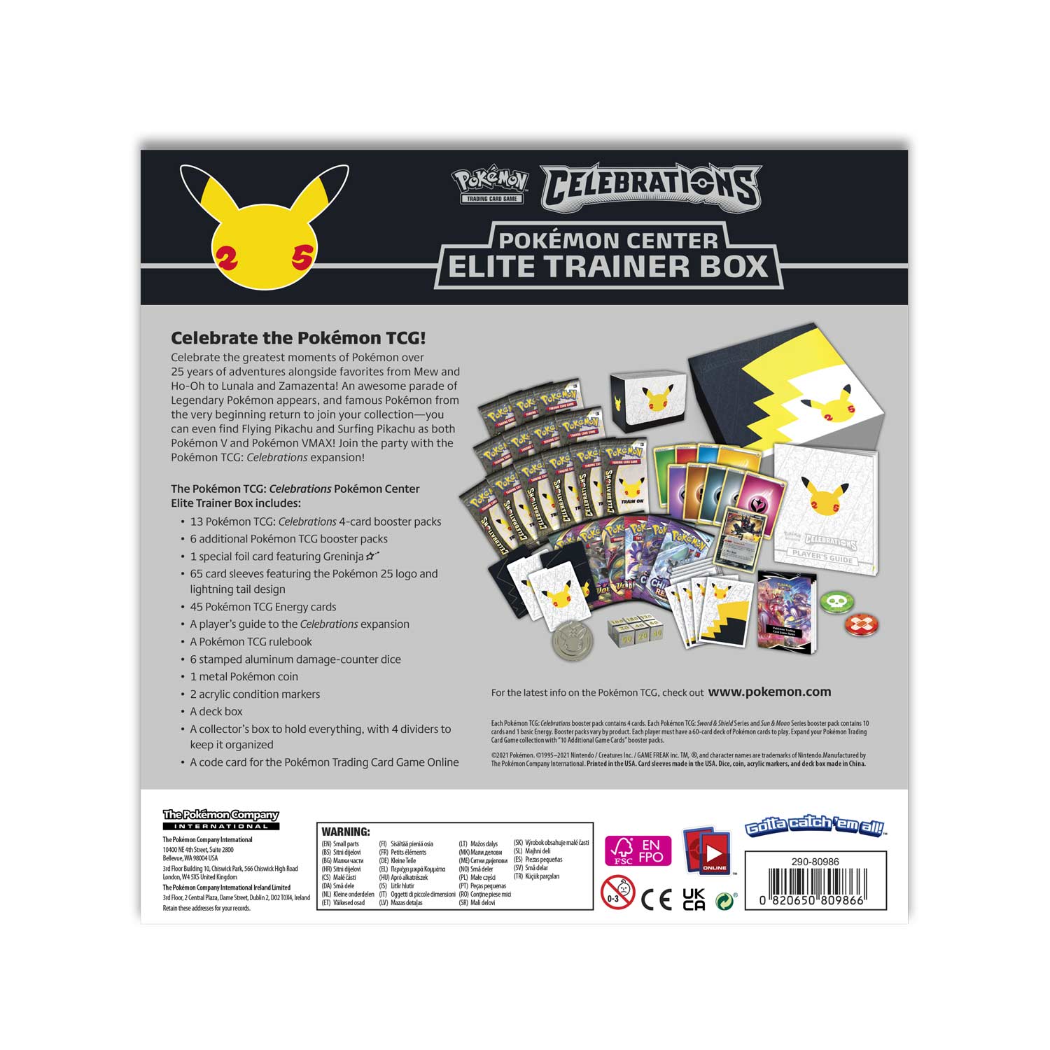 Pokemon Tcg Celebrations Pokemon Center Elite Trainer Box Pokemon Center Official Site