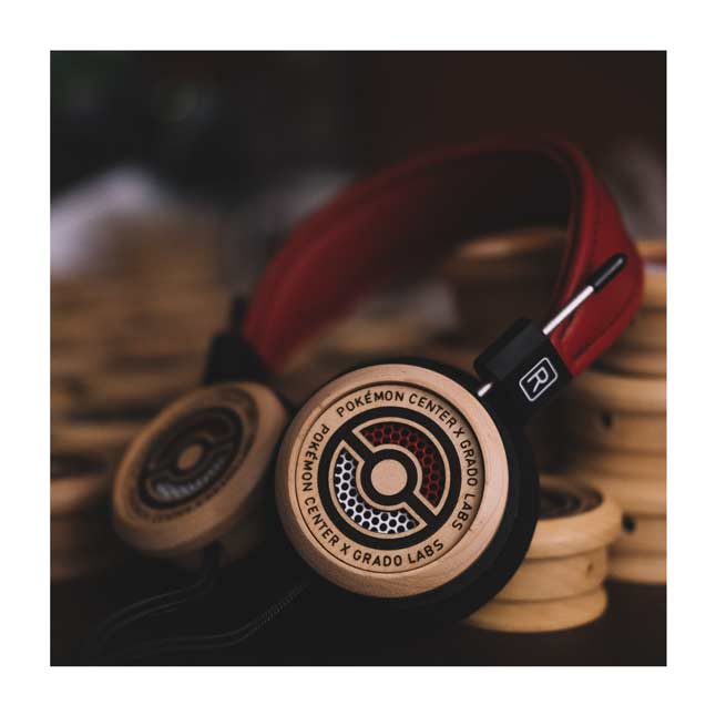 Pokemon Audio Collection Pokemon Center Grado Labs Poke Ball Headphones Wood With Red Headband Pokemon Center Official Site