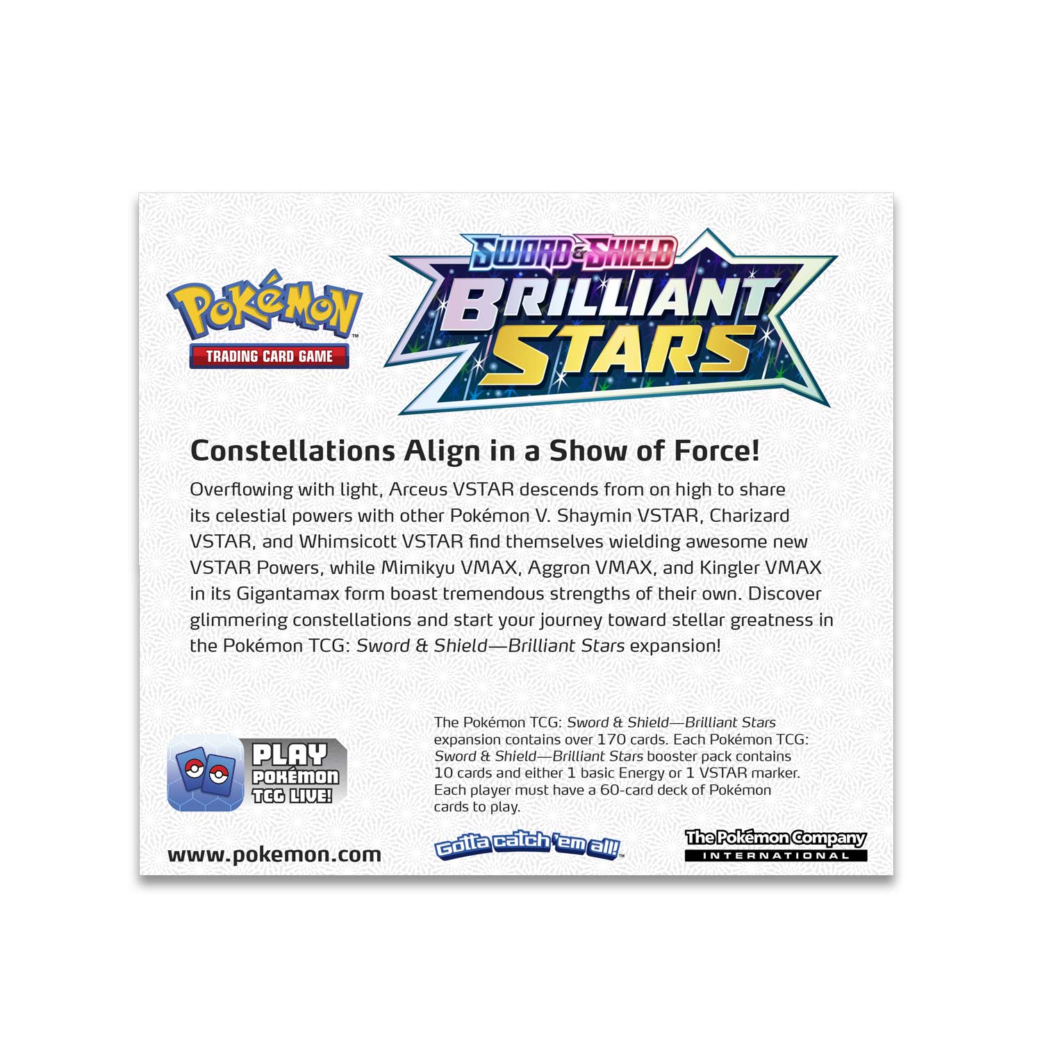 Pokémon TCG: Sword & Shield-Brilliant Stars Booster Display Box (36 Packs)  | Pokémon Center Official Site
