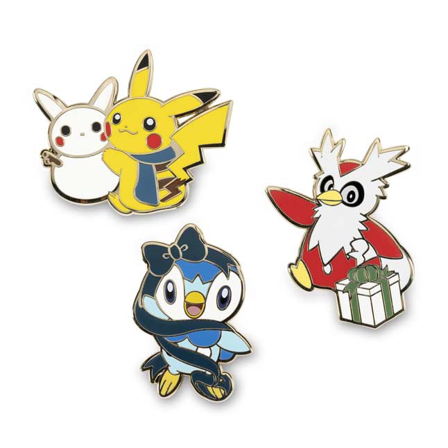Pokemon 2022 Christmas Pins Pokémon Holiday Joy Pokémon Pins (3-Pack) | Pokémon Center Official Site